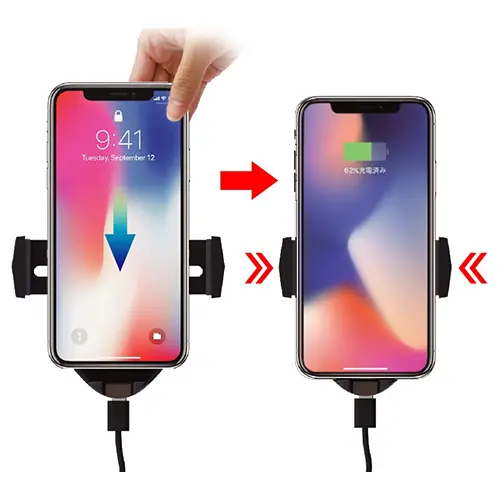 自動開閉ワイヤレス充電ホルダー(タッチ/AC) BK | 株式会社ペルシード