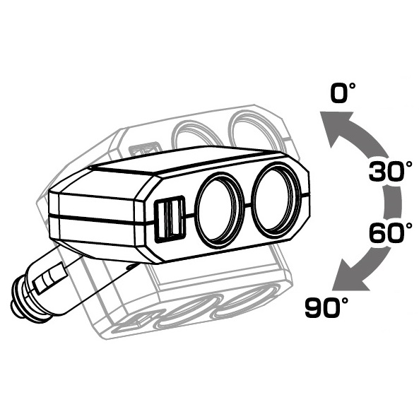 SST2018 4.8A 2USB 2連ダイレクトソケット CB/GM