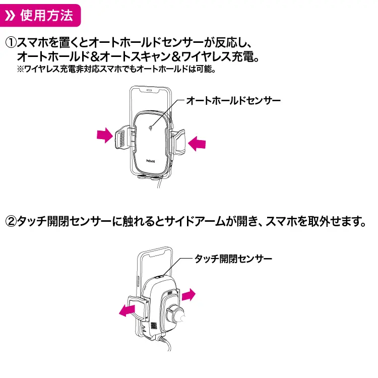 ワイヤレス充電 自動開閉スマホホルダー ドリンクイン | 株式